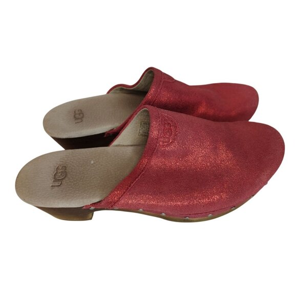 Ugg Evie Red Sparkle Clogs Shoes, Size 6, Slip On, Boho Festival, Womens - Picture 2 of 8